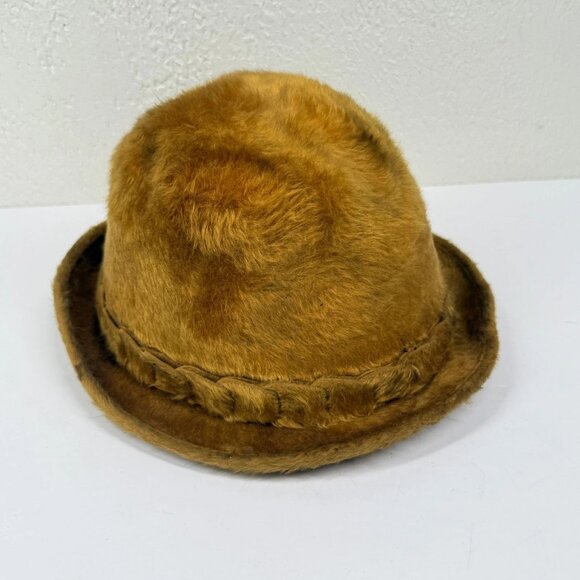 Vintage Golden Coach by Dobbs Fur Felt Fedora Camel Gold Size 7 1/8 - Picture 4 of 11